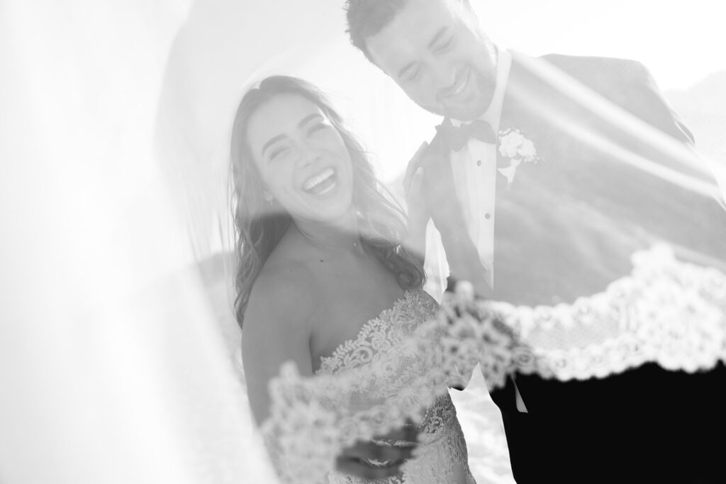 happy couple in there Destination wedding in cabo